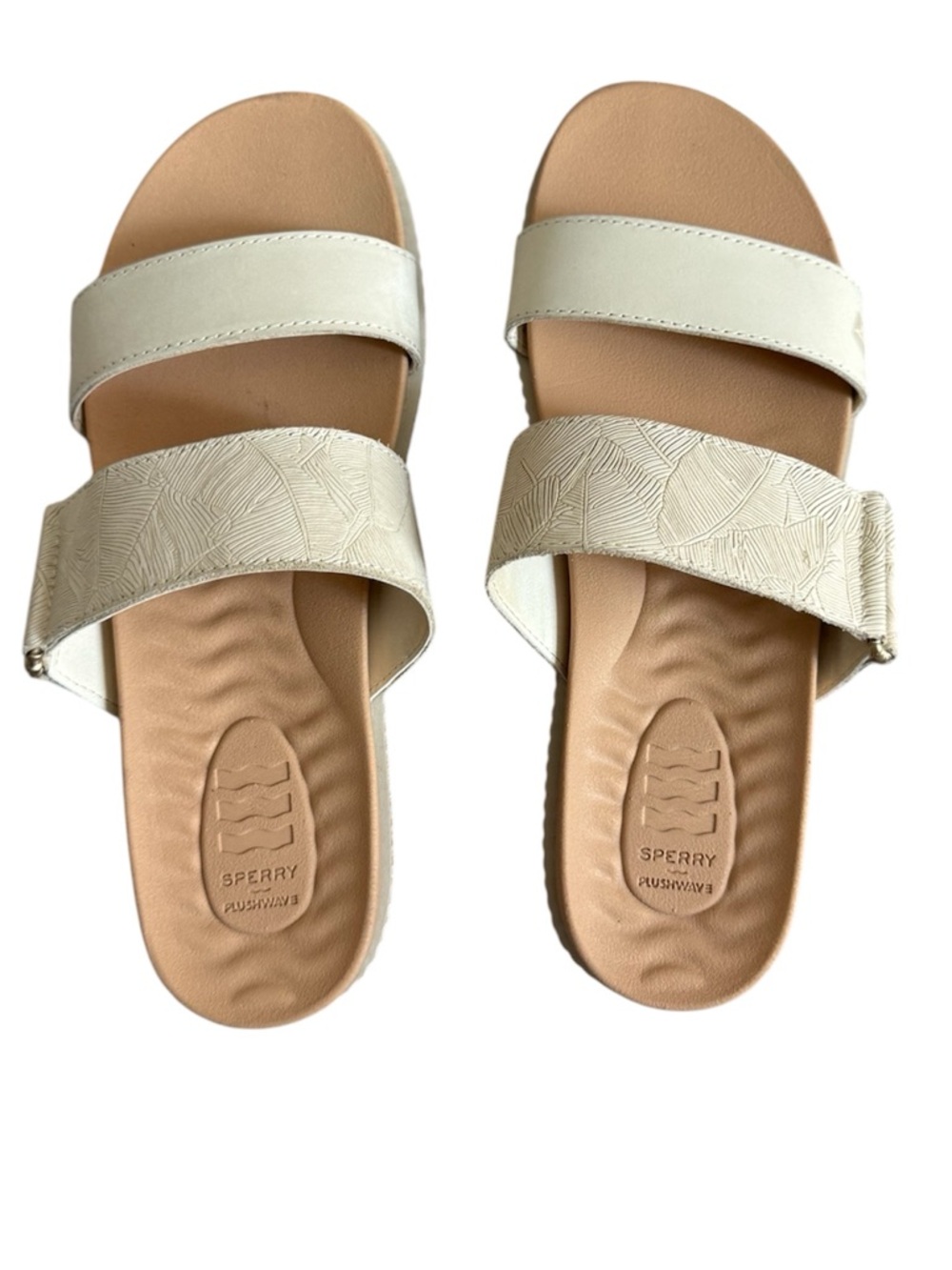 Sperry Waveside Plushwave Womens Tan Beach Walking Casual Slide Sandals - Picture 2 of 4